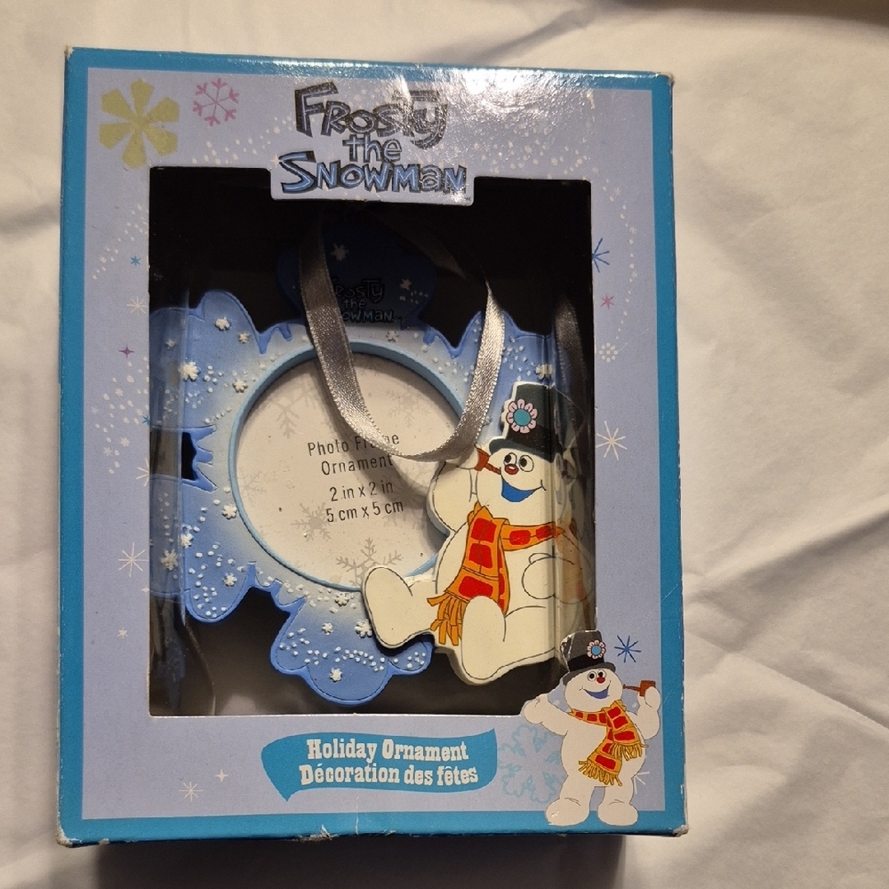 Frosty The Snowman Photo Christmas Ornament Brand New.